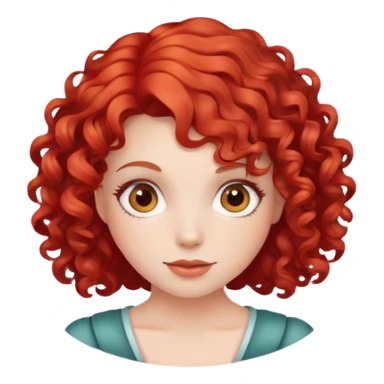 A girl with red curl hair sticker