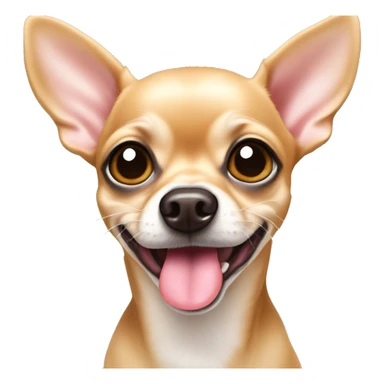 Cross eyed tan chihuahua with tongue out  sticker