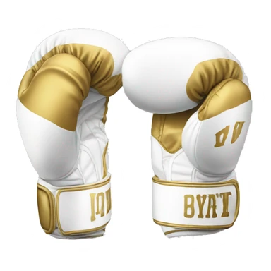 White and gold boxing gloves sticker