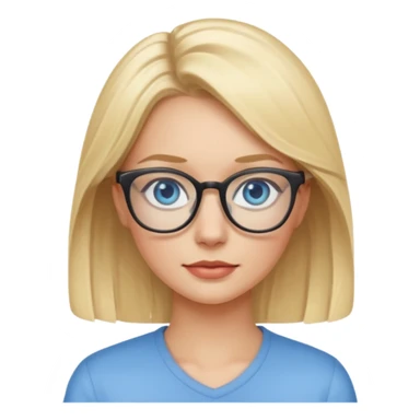 Real blonde woman with blue eyes wearing glasses  sticker