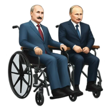 Lukashenko and putin in double wheelchair sticker