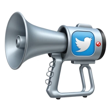 megaphone with social media icons telegram, vk, phone sticker