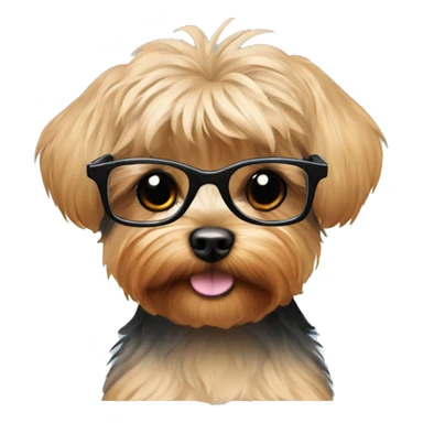 Yorki poo with glasses  sticker