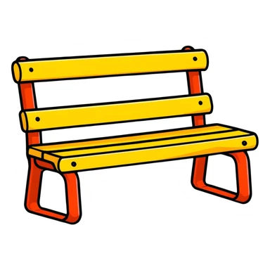 cartoon bench with bright colors sticker