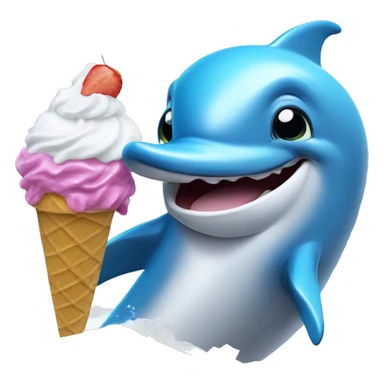 Dolphin eating ice cream  sticker