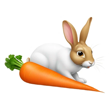 Eating carrots rabbit sticker