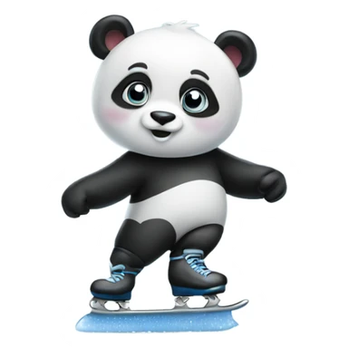 Panda bear ice skating  sticker