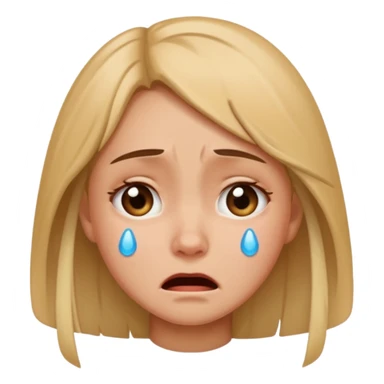 realistic portrait of girl crying sticker