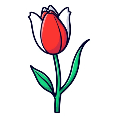 Colorful tulip flower with decorative design and bright colors sticker