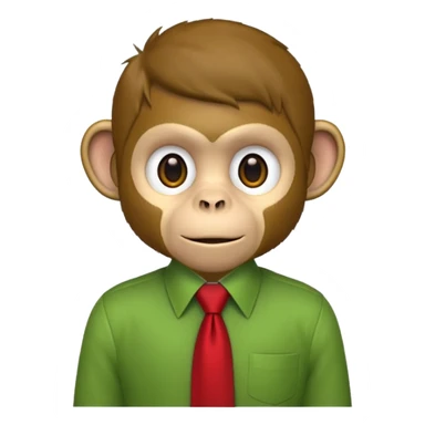  monkey with green shirt,red tie sticker