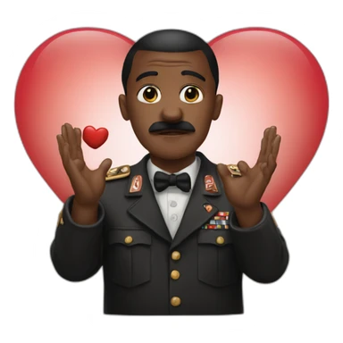 black hitler making a heart with his hands sticker