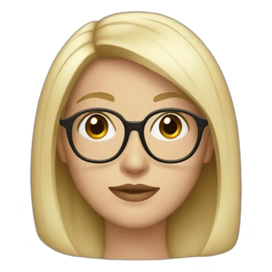 White Girl with dark hair and square gold glasses sticker