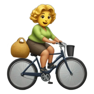 A very big woman on a very little bicycle sticker