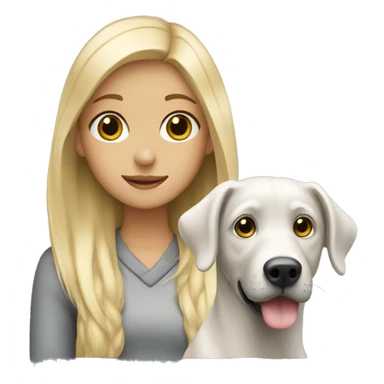 Blonde girl with a silver lab sticker