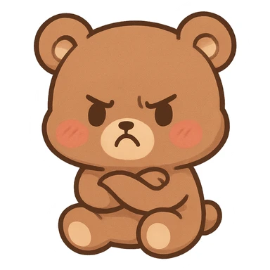 Chibi Bear Pout (angry but cute) sticker