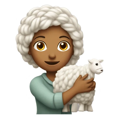 A white woman greets wool sticker
