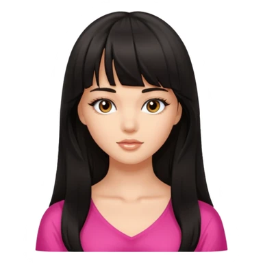 Victoria secret angel girl with bangs and long dark hair sticker