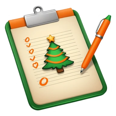 liste de noel orange et verte sticker