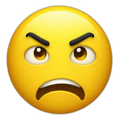 One big hear on angry face yellow emoji sticker