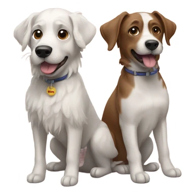 Two dogs, named lady and griz sticker