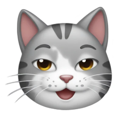 cat laughing and saying to be quiet sticker