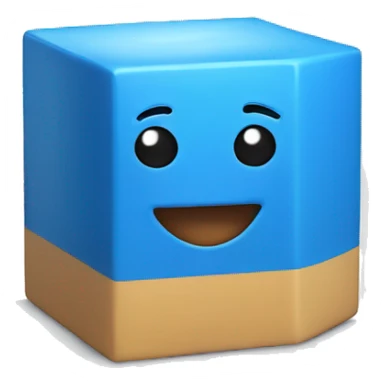 A blue cube with face sticker