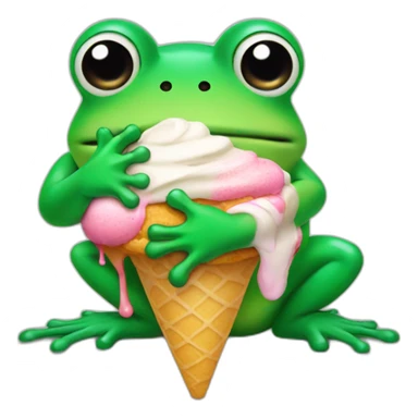 Frog with an icecream  sticker