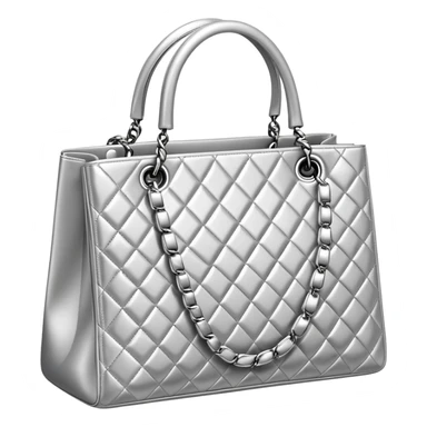 Silver Chanel shopping bag sticker