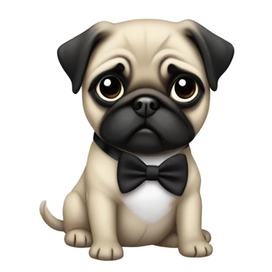 pug puppy in black tie cute sticker