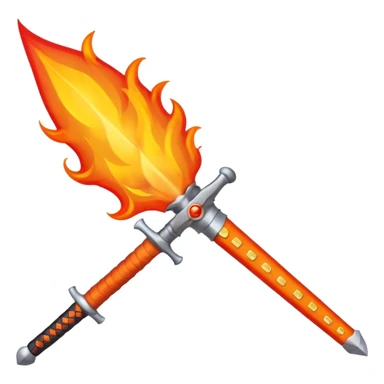 sword on fire emoji style
- Designs that remind you of the blade of Japanese animation extinction sticker