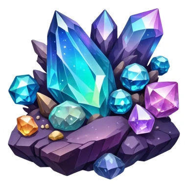  Random Nebula-Crystals Stones Minerals Clusters Stones sticker