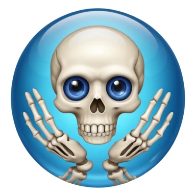 Crystal ball with skeleton hands and small eyeball inside sticker