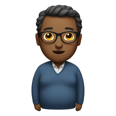 man with big belly and glasses sticker