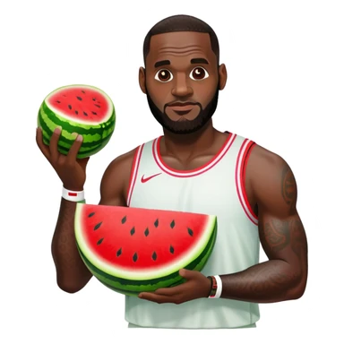 lebron james holding watermelon sticker