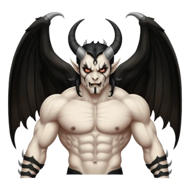 black and white wings demon sticker