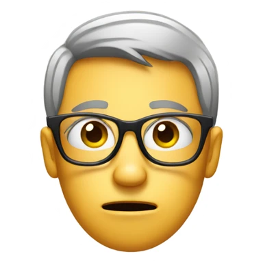 Bored person with glasses sticker