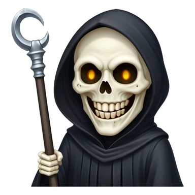 Grim reaper laughing sticker