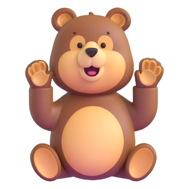 bear waving hello sticker