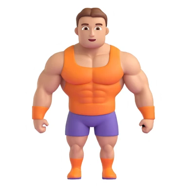 muscle man, 3D emoji style sticker