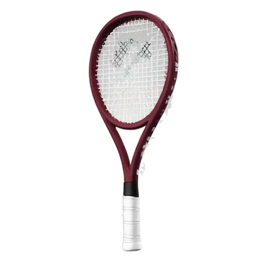 One tennis racket in dark cherry red sticker