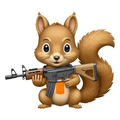Squirrel holding m4 rifle sticker