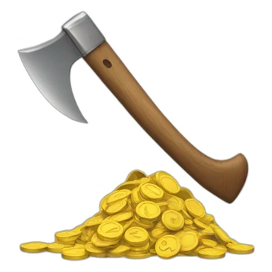 When you break a can with an axe, money comes out. sticker