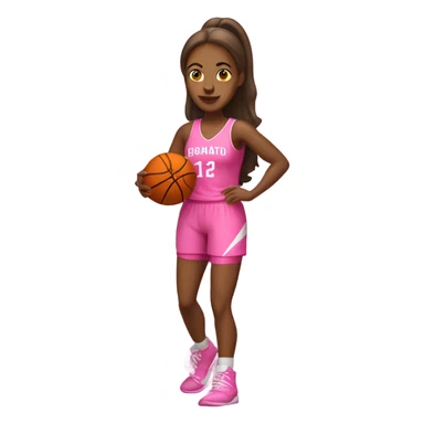 woman playing basketball in pink sticker