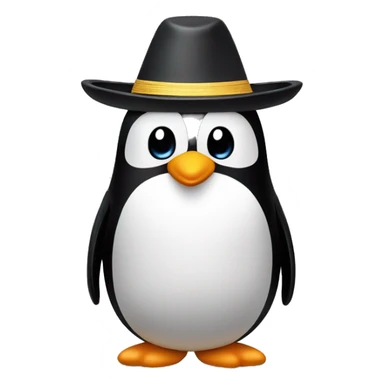 Pingüino con sombrero de copa sticker