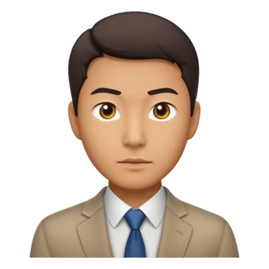 A proud Asian man embodying a sharp sense of rationality and a keen eye for smart, ambitious career moves. sticker