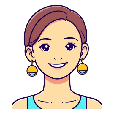 smiling girl with earrings sticker