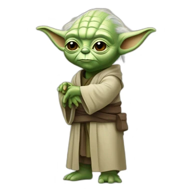 Yoda sur un petit truc sticker