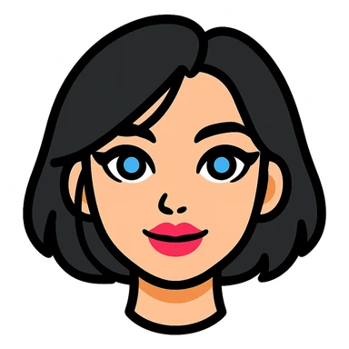 Add beautiful moderately plump pink lips to Samsung Sam, keep the black bob haircut and gothic makeup, with a transparent background. sticker