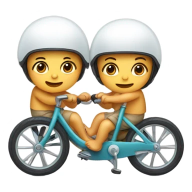 Twin babies riding bike sticker