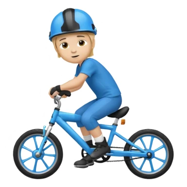 bike riding black bike blonde hair boy blue helmet sticker